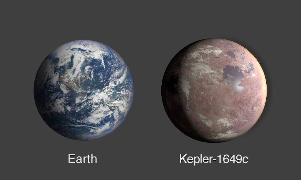 Usporedbe Zemlje i planete Kepler-1649c (Image credit- NASA/Ames Research Center/Daniel Rutter) - Naučnici otkrili planetu veličine Zemlje na kojoj bi se mogao razviti oblik života